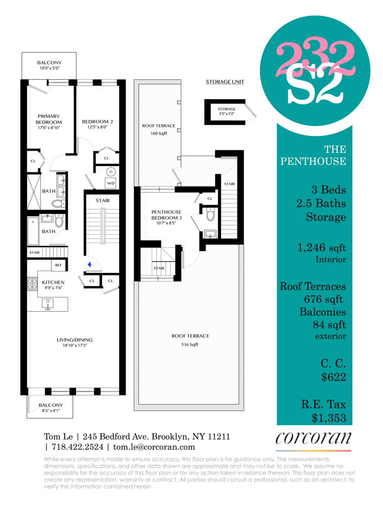 Floorplan for 232 South 2nd Street, PH