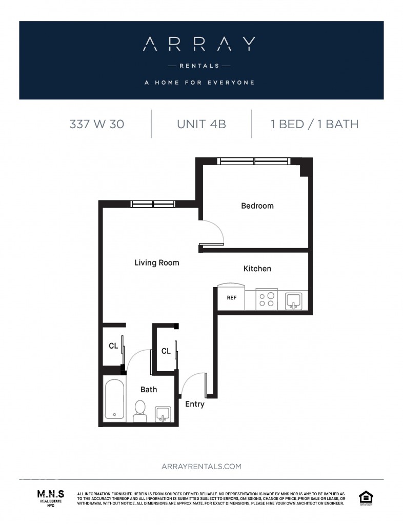 Floorplan for 337 West 30th Street, 4-B