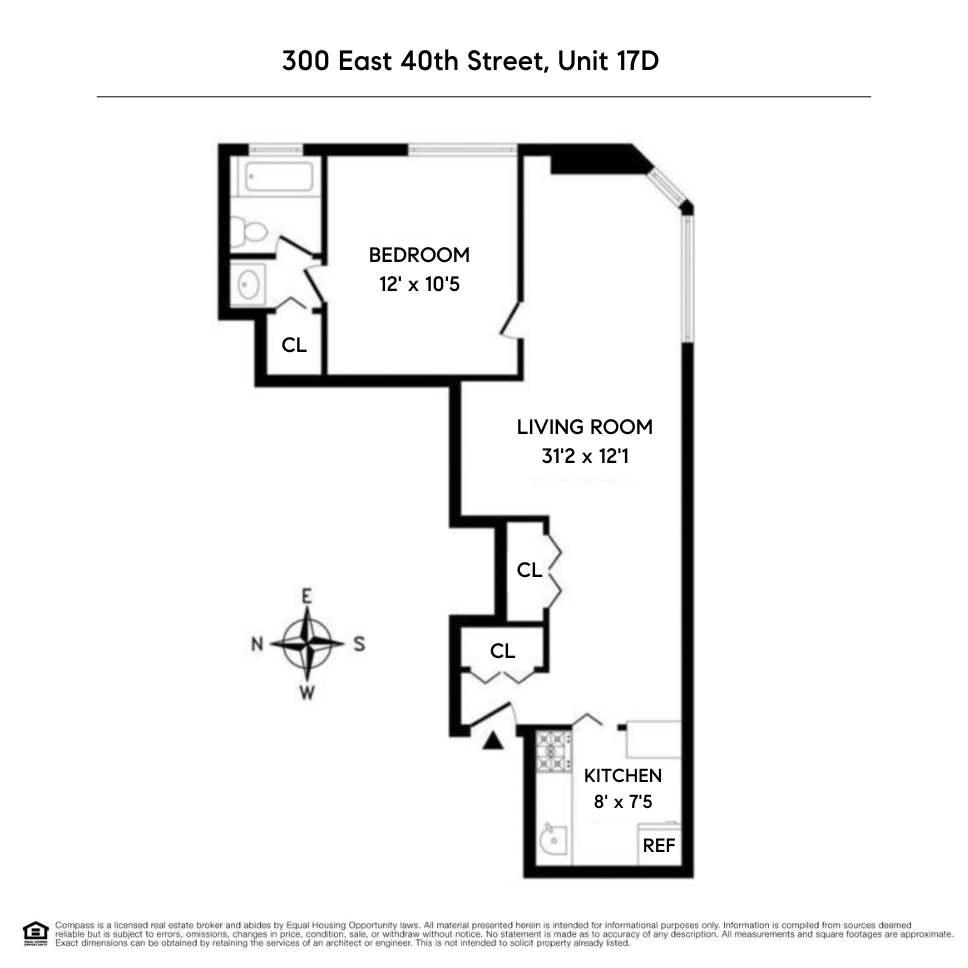 Floorplan for 300 East 40th Street, 17D