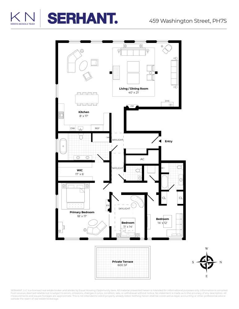 Floorplan for 459 Washington Street, PH7S