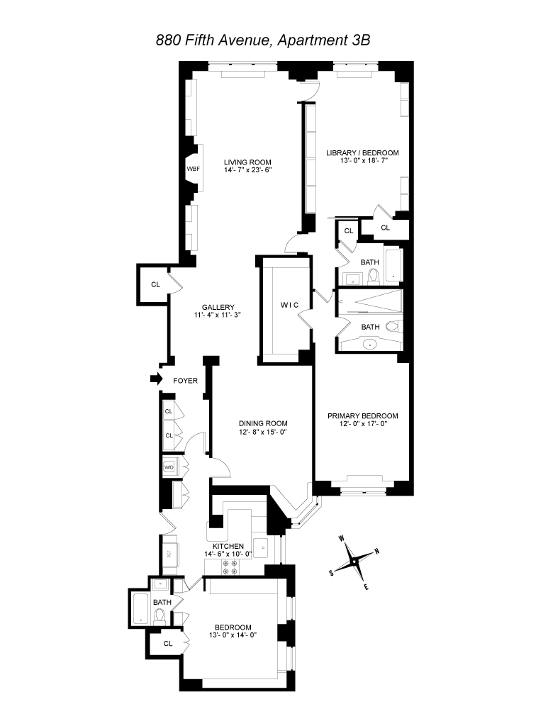 Floorplan for 880 5th Avenue, 3B