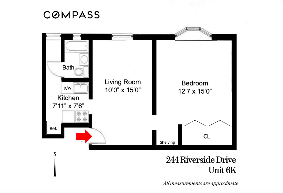 244 Riverside Drive, New York, NY 10025, 1 Bedroom Bedrooms, 3 Rooms Rooms,1 BathroomBathrooms,Residential,For Sale,Riverside,COMP-1526885058729668641