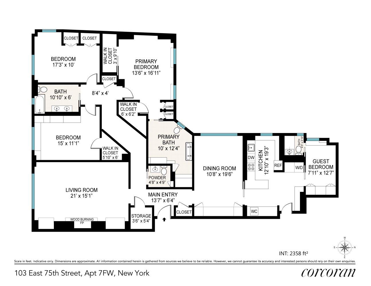 Floorplan for 103 East 75th Street, 7FW