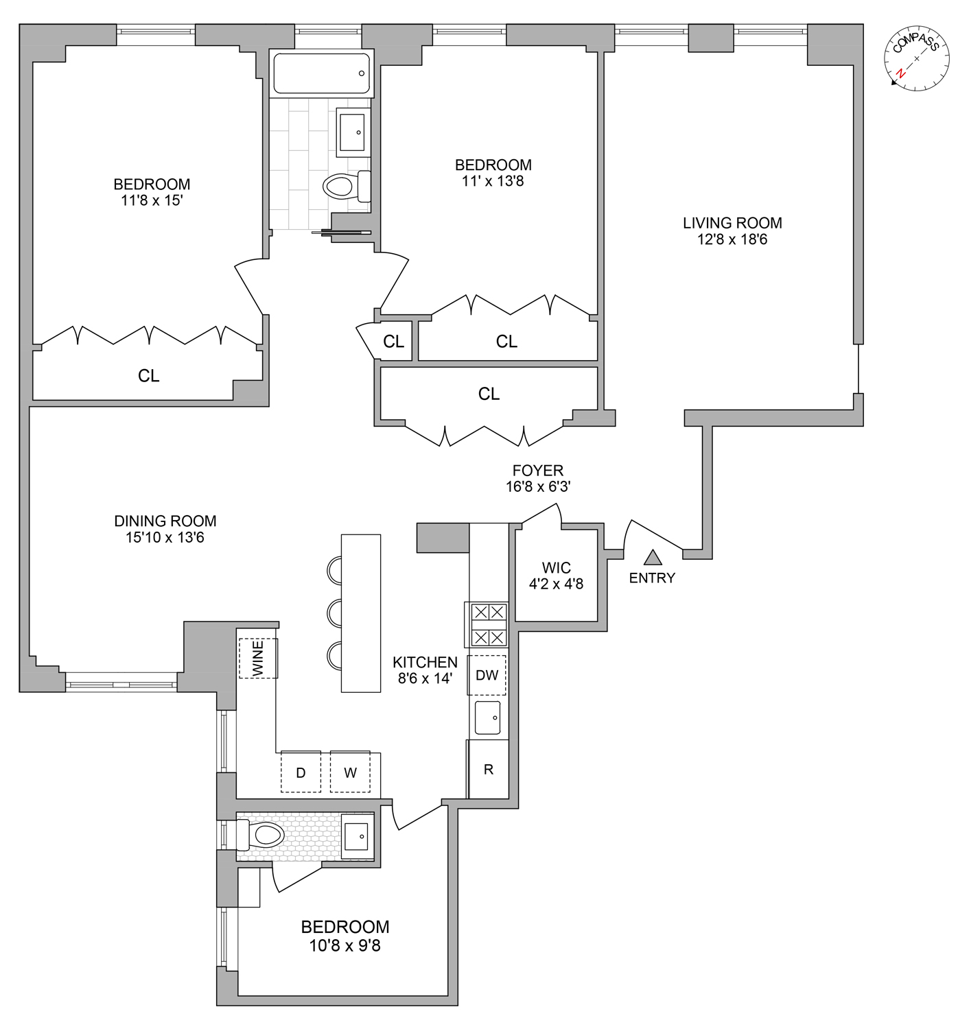 Floorplan for 505 West End Avenue, 6C