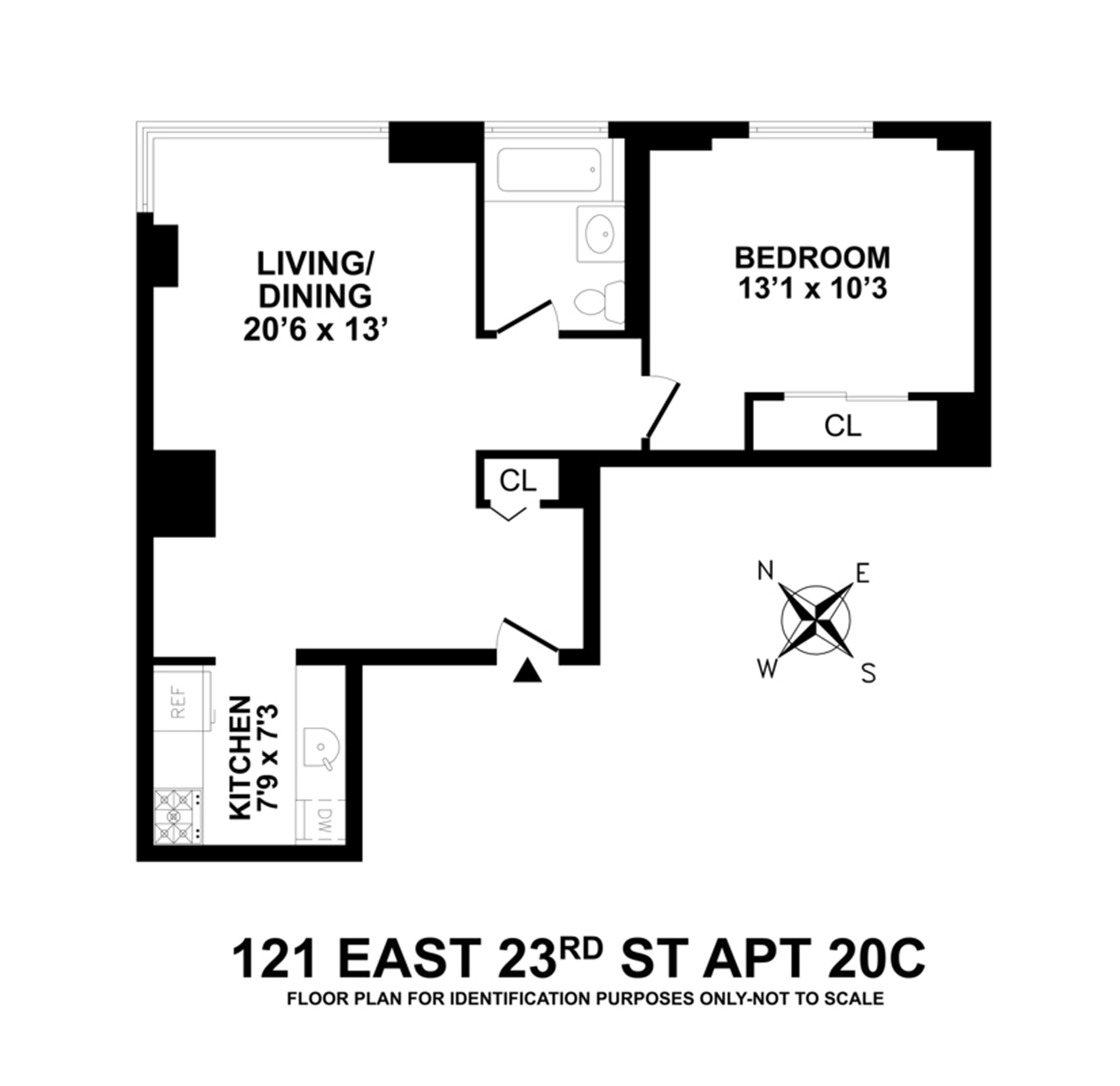 Floorplan for 121 East 23rd Street, 20C
