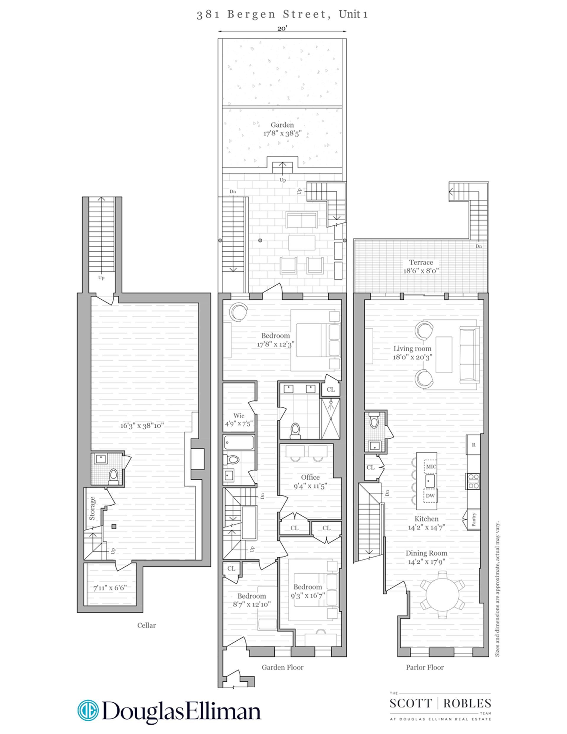 Floorplan for 381 Bergen Street, 1
