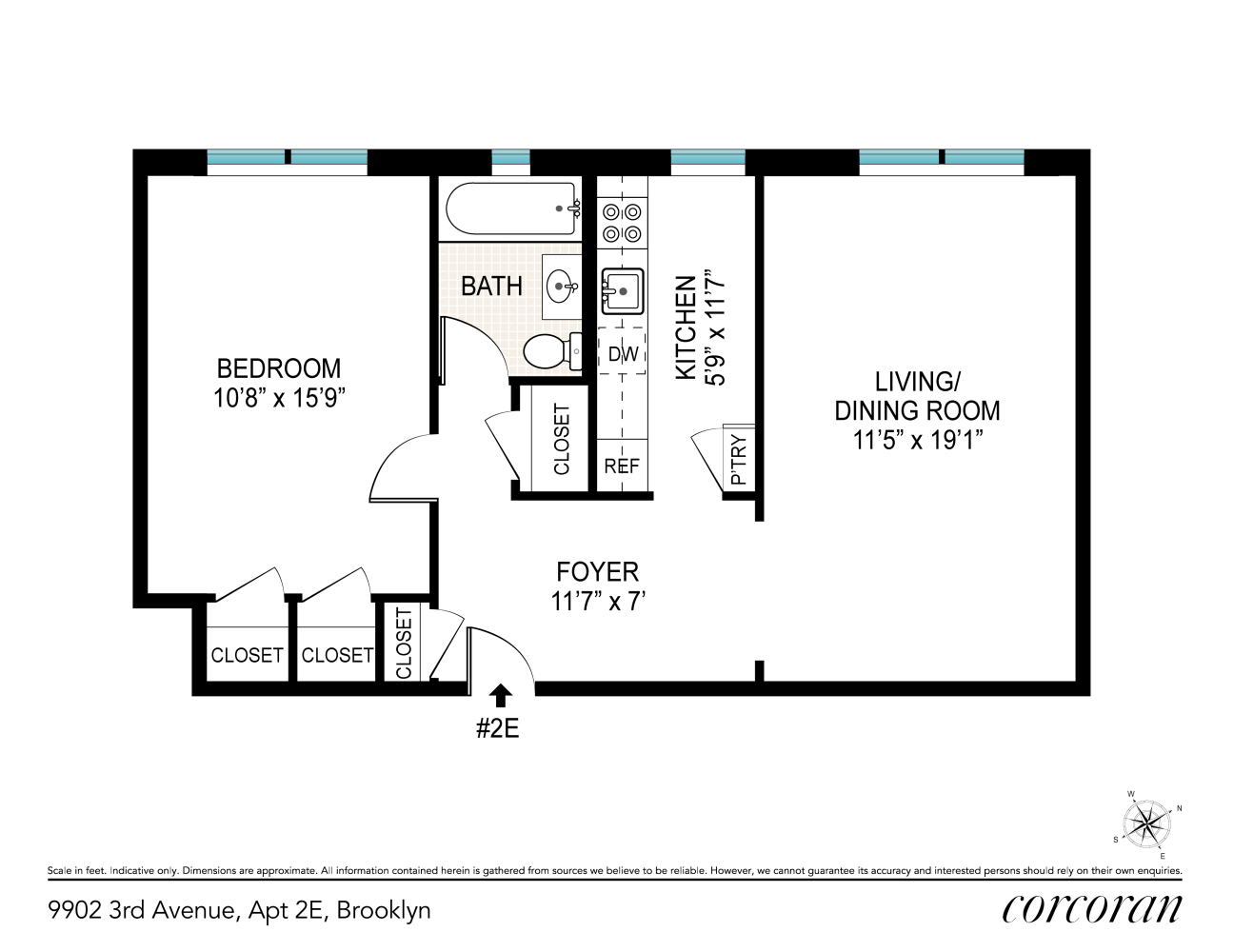 Floorplan for 9902 3rd Avenue, 2E