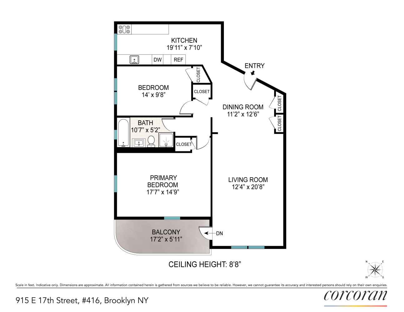 Floorplan for 915 East 17th Street, 416