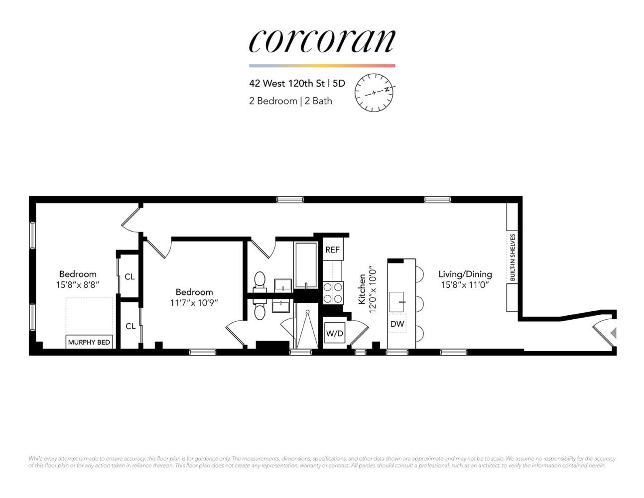 Floorplan for 42 West 120th Street, 5D