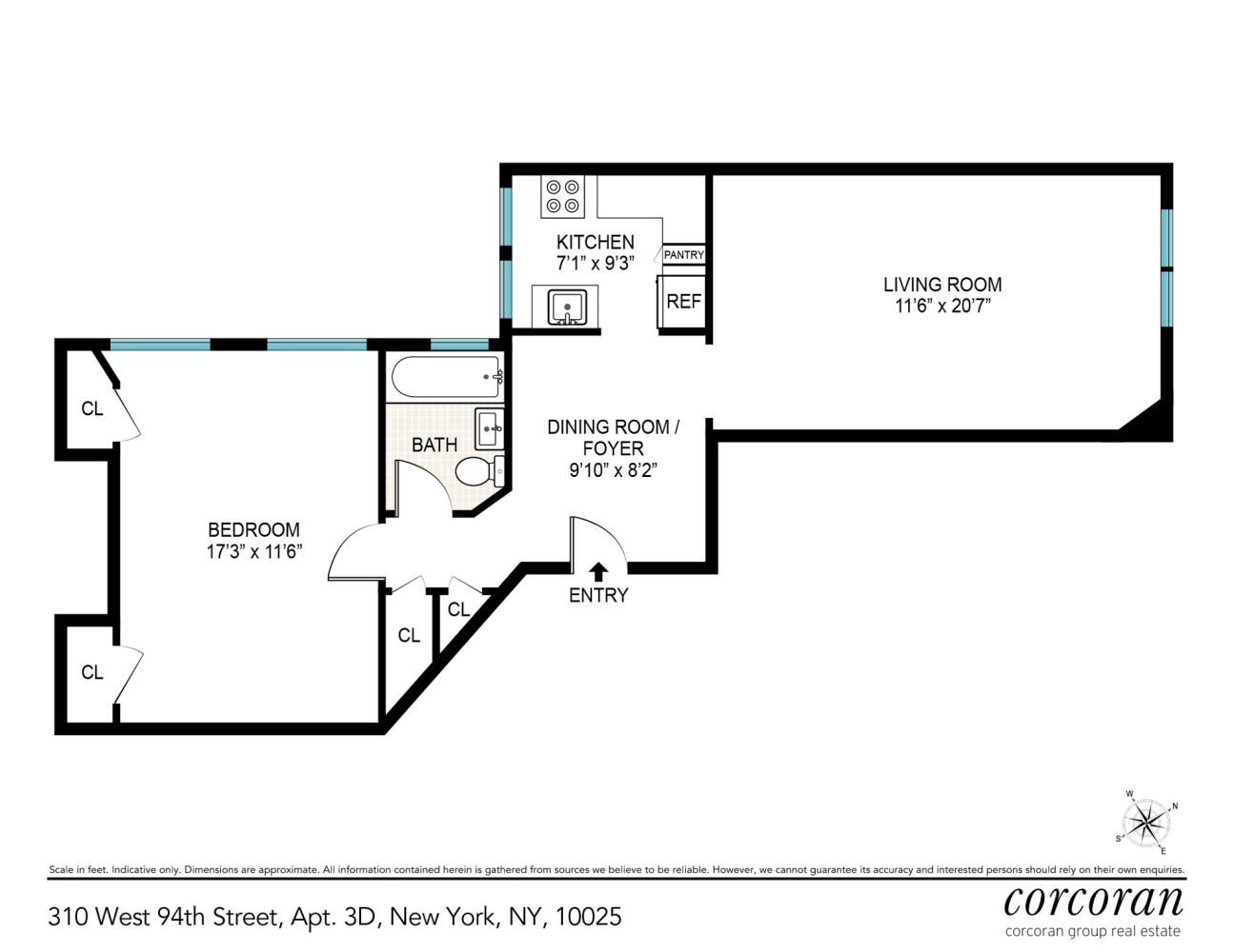 Floorplan for 310 West 94th Street, 3D