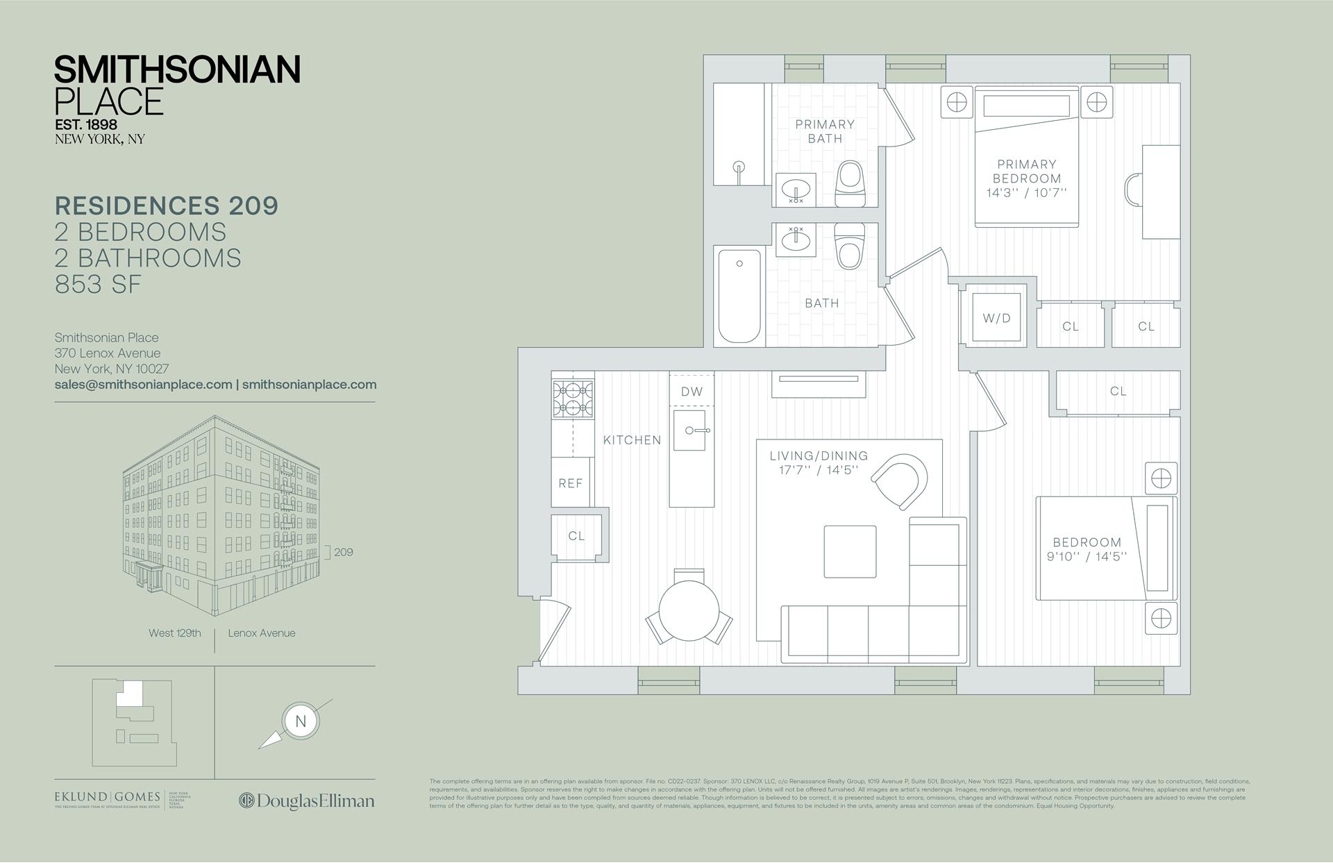 Floorplan for 370 Lenox Avenue, 209