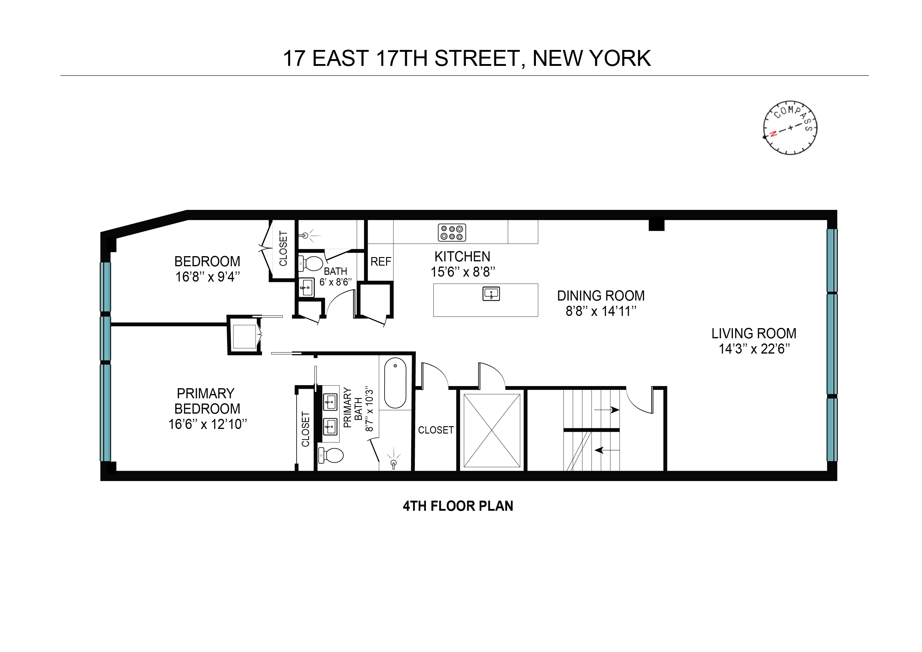 Floorplan for 17 East 17th Street, 4