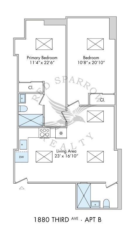 Floorplan for 1880 3rd Avenue, B