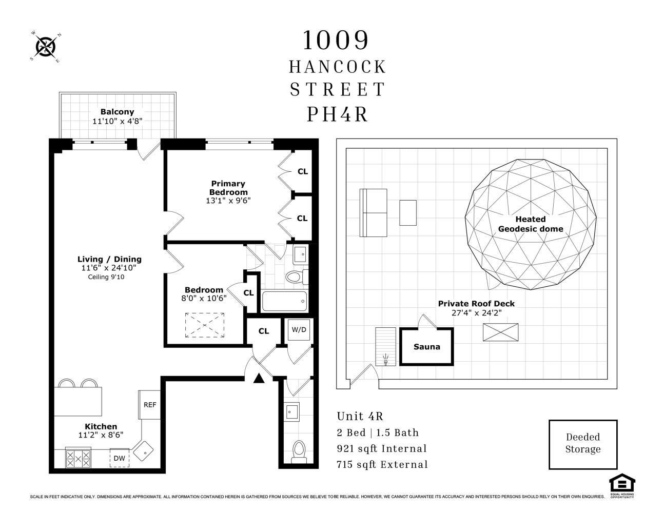 Floorplan for 1009 Hancock Street, PH4R