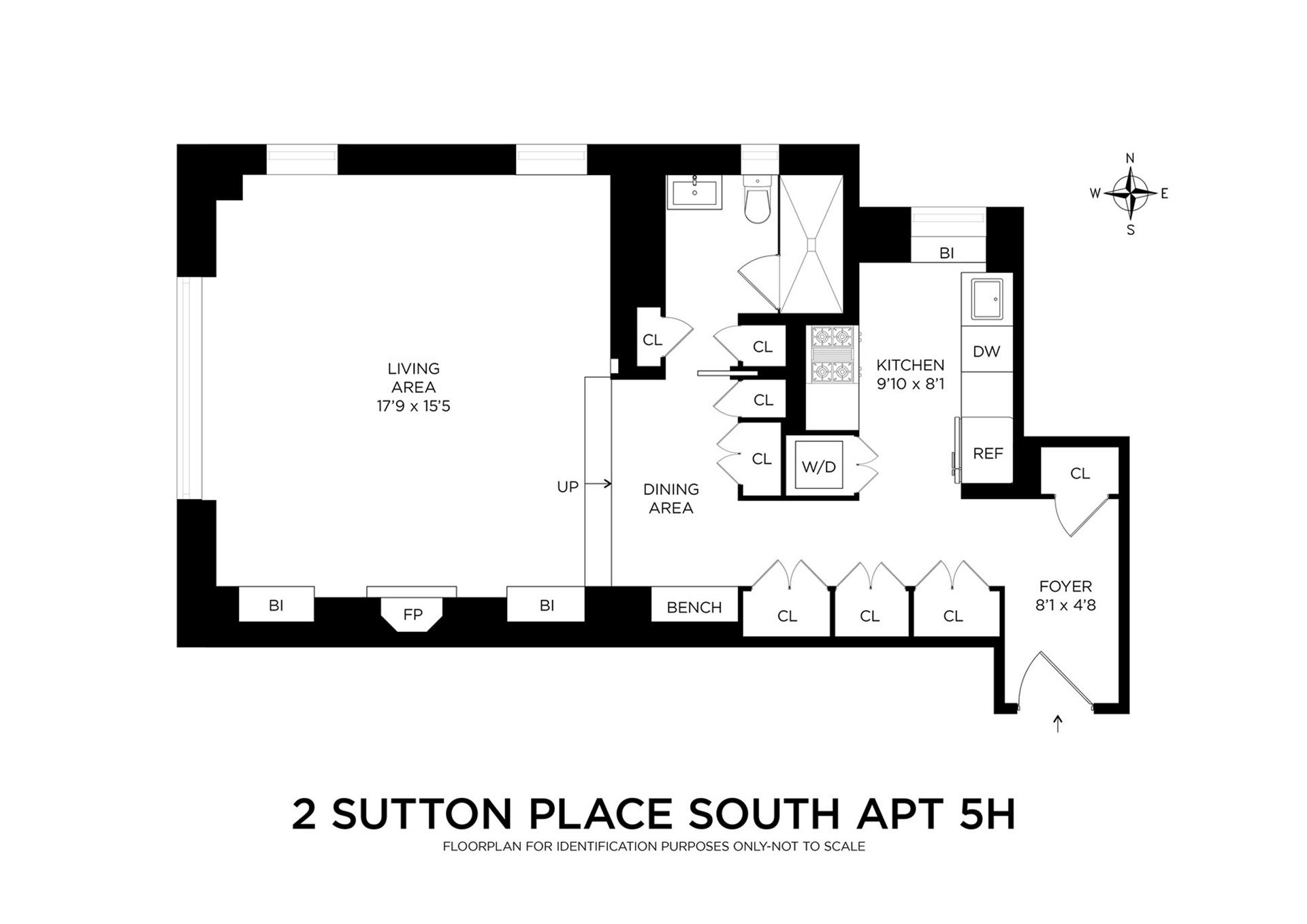Floorplan for 2 Sutton Place, 5H
