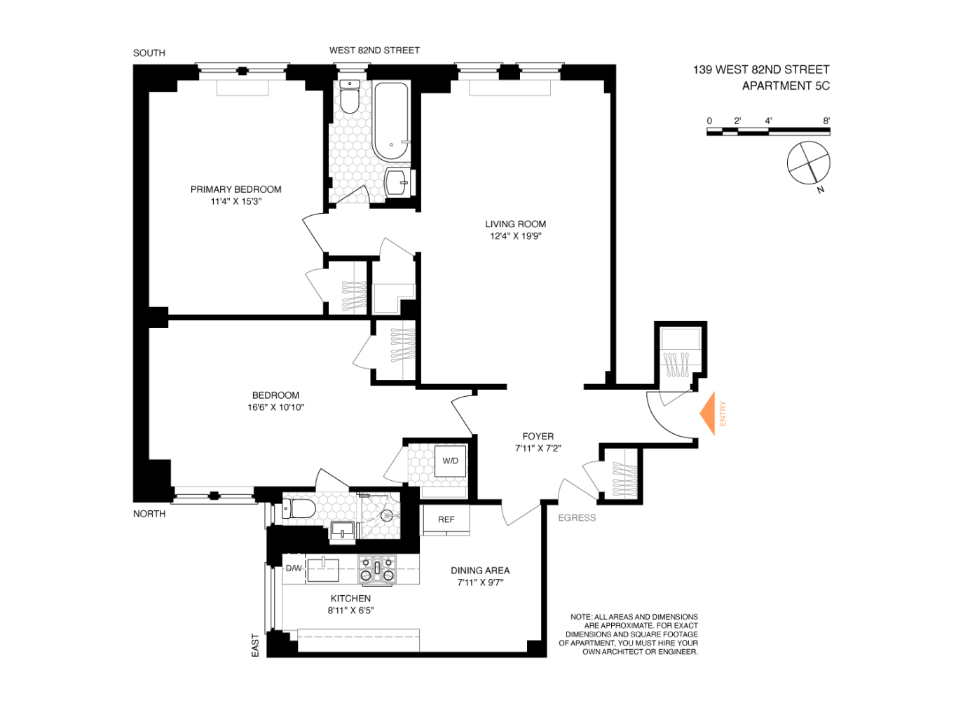 Floorplan for 139 West 82nd Street, 5C