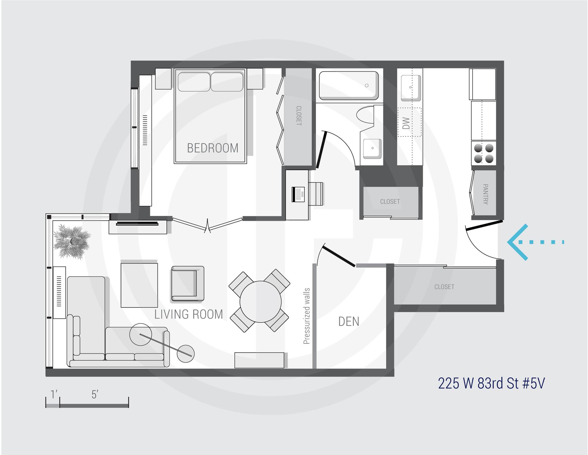 Floorplan for 225 West 83rd Street, 5V