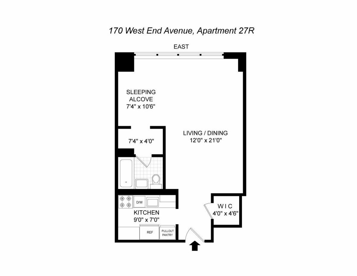 Floorplan for 170 West End Avenue, 27R