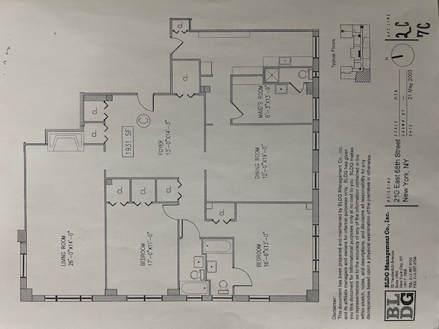 Floorplan for 210 East 68th Street, 2C