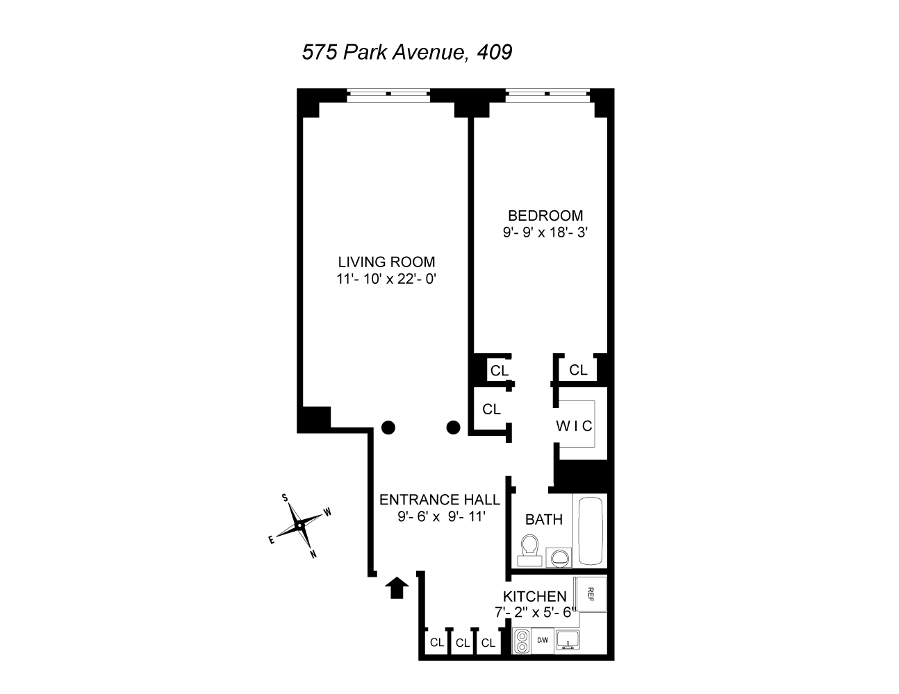 Floorplan for 575 Park Avenue, 409