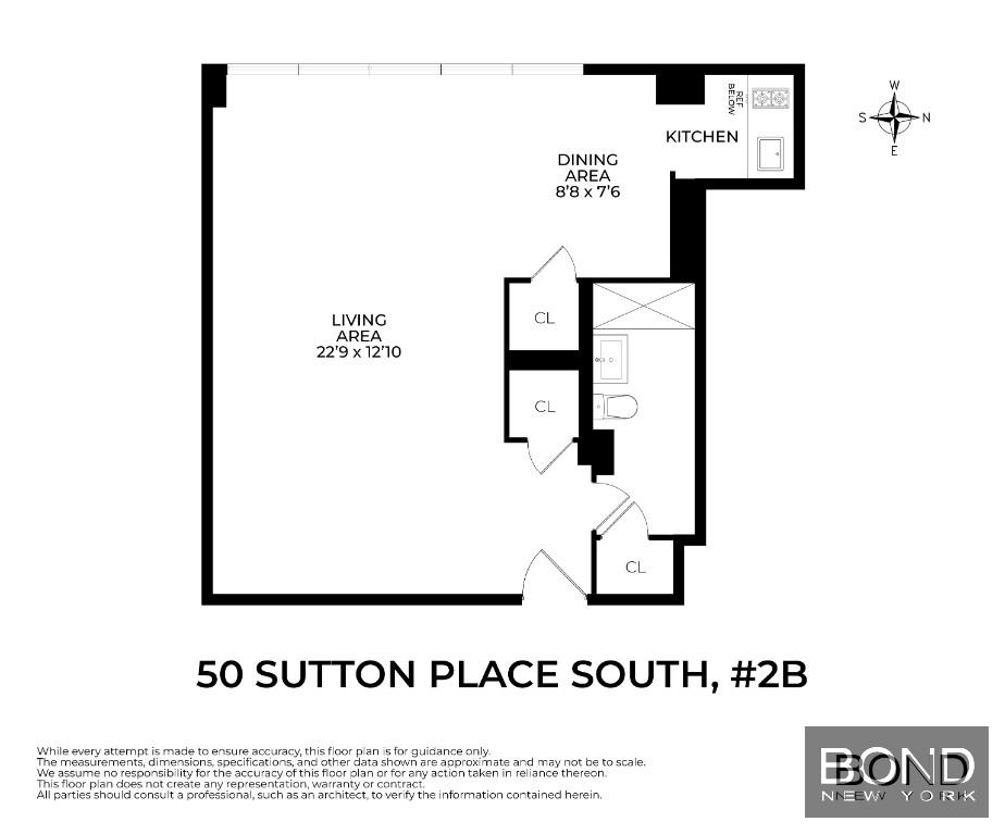 Floorplan for 50 Sutton Place, 2B