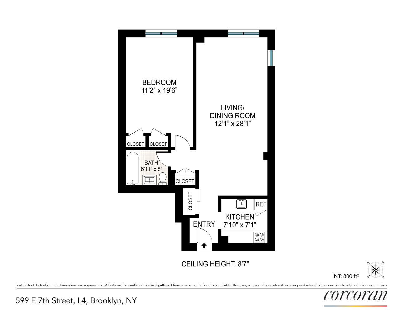 Floorplan for 599 East 7th Street, L4