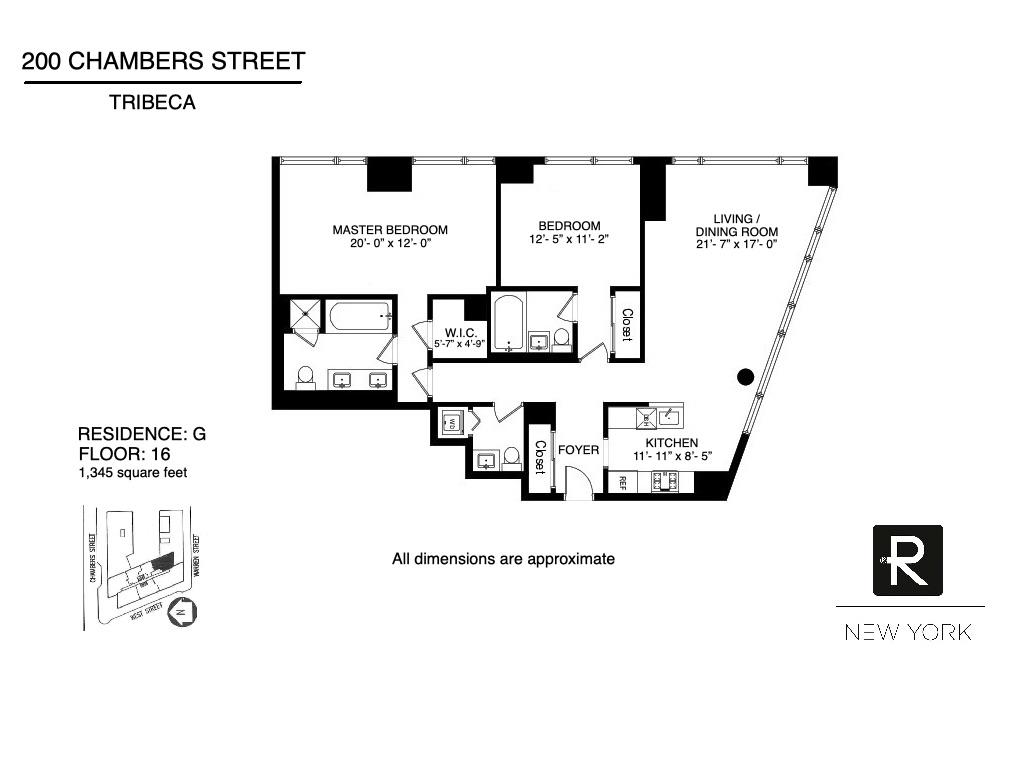 Floorplan for 200 Chambers Street, 16-G