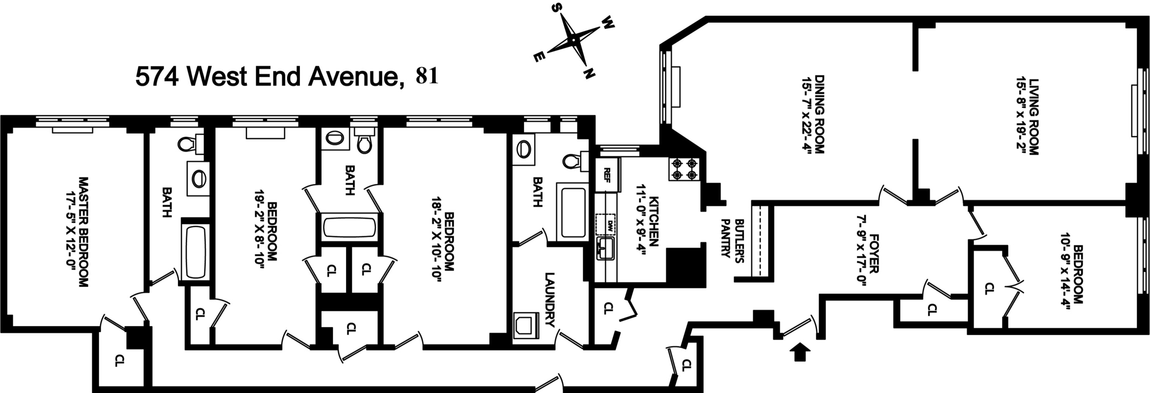 Floorplan for 574 West End Avenue, 81