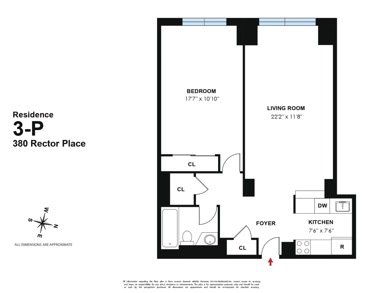 Floorplan for 380 Rector Place, 3P
