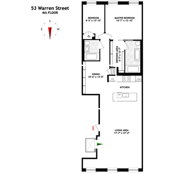 Floorplan for 53 Warren Street, 4