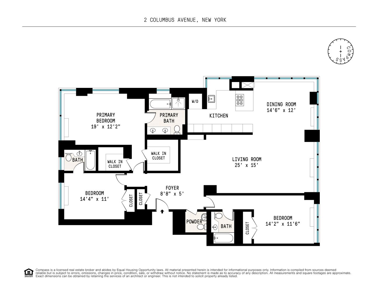 Floorplan for 2 Columbus Avenue, 19A