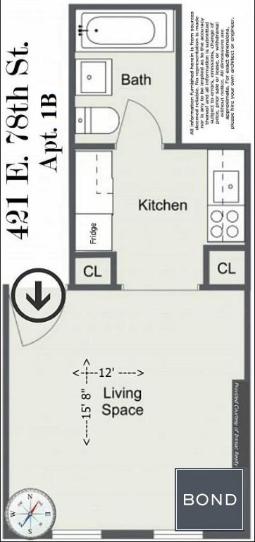 Floorplan for 421 East 78th Street, 1B