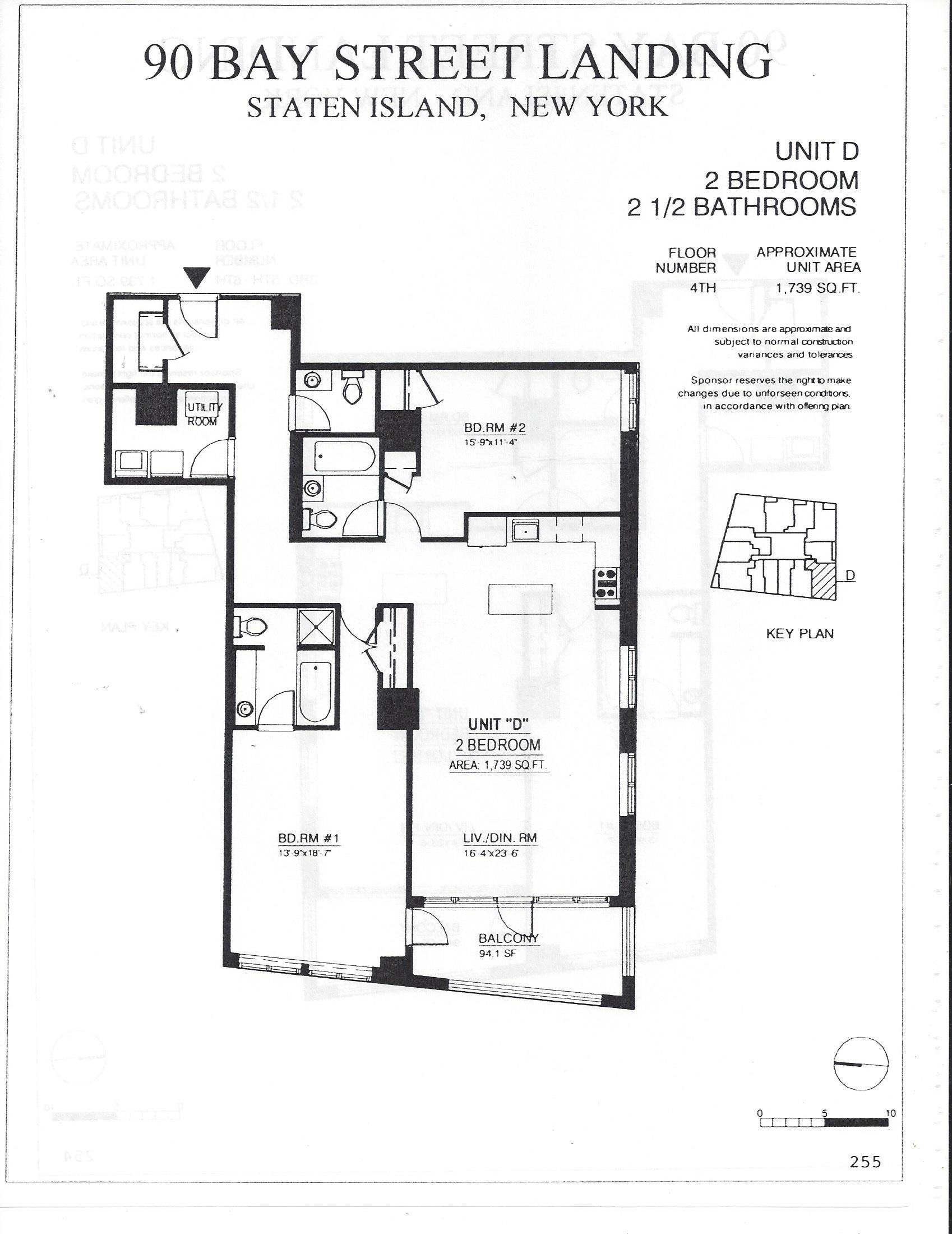 Floorplan for 90 Bay Street, 4-D