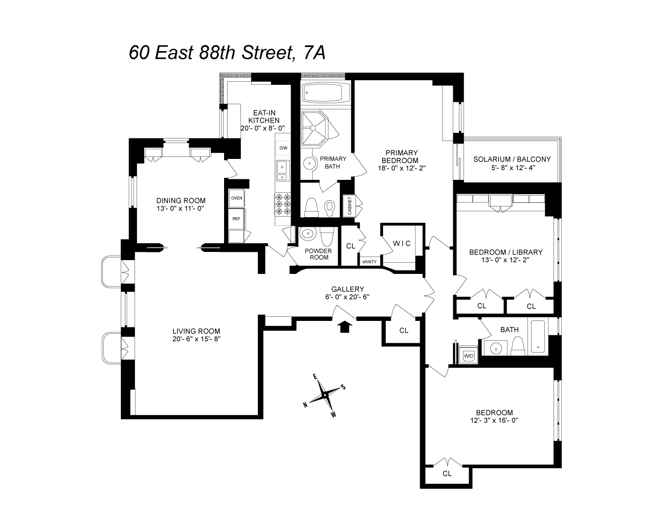 Floorplan for 60 East 88th Street, 7A