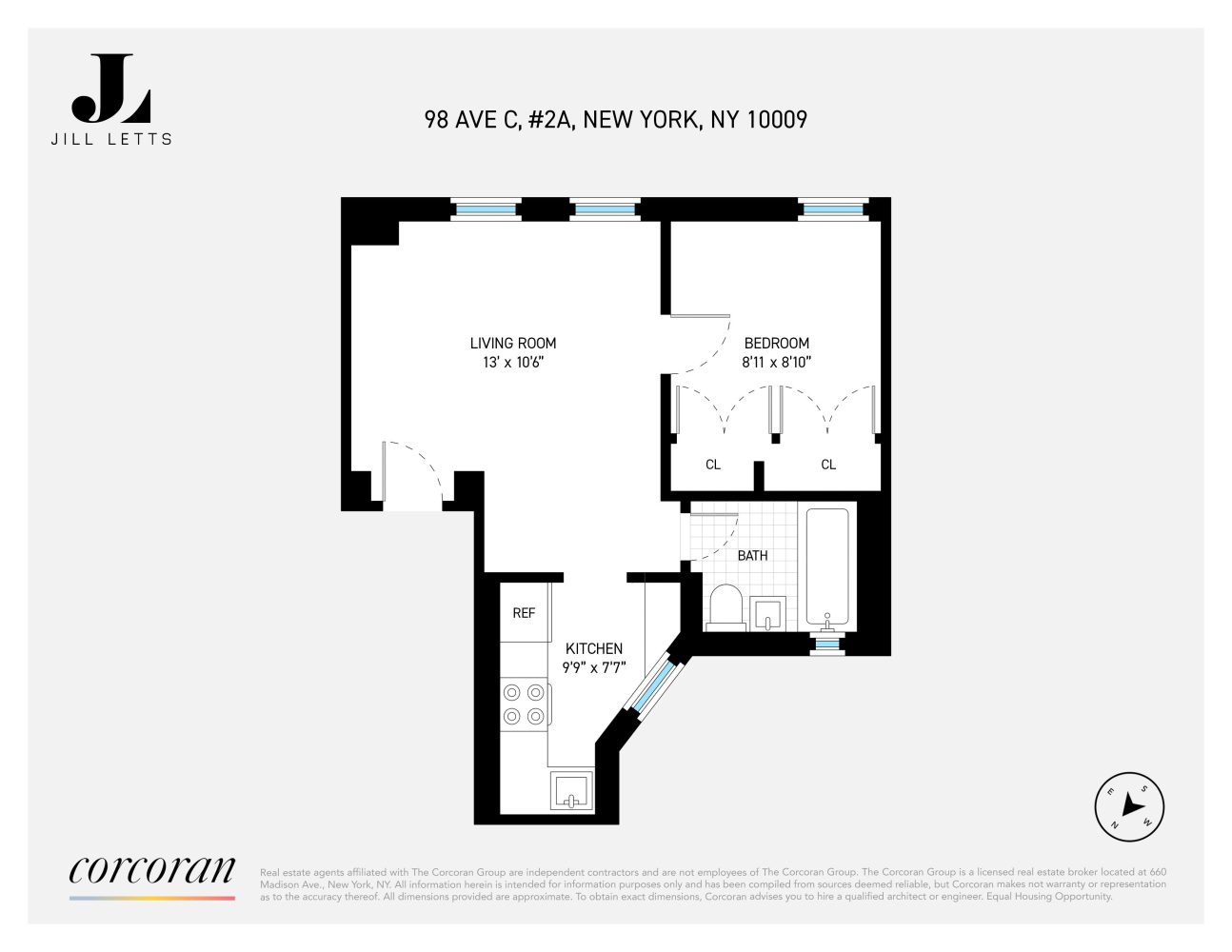 98 AVE C, New York, NY 10009, 1 Bedroom Bedrooms, 3 Rooms Rooms,1 BathroomBathrooms,Residential,For Sale,AVE C,RPLU-33422913535