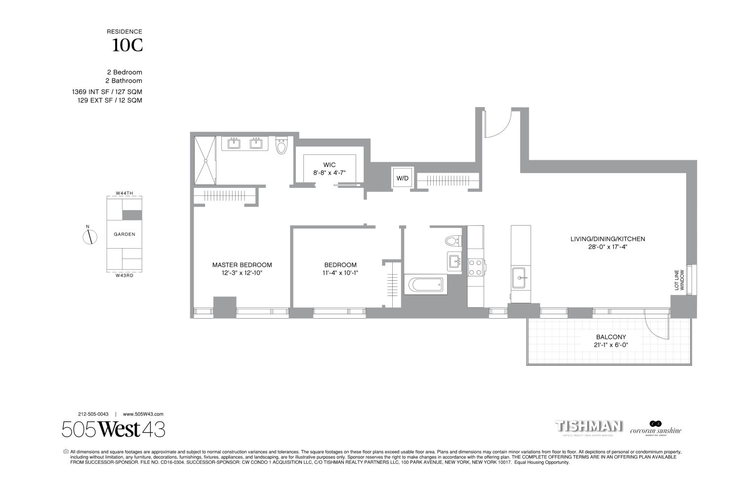 Floorplan for 505 West 43rd Street, 10C