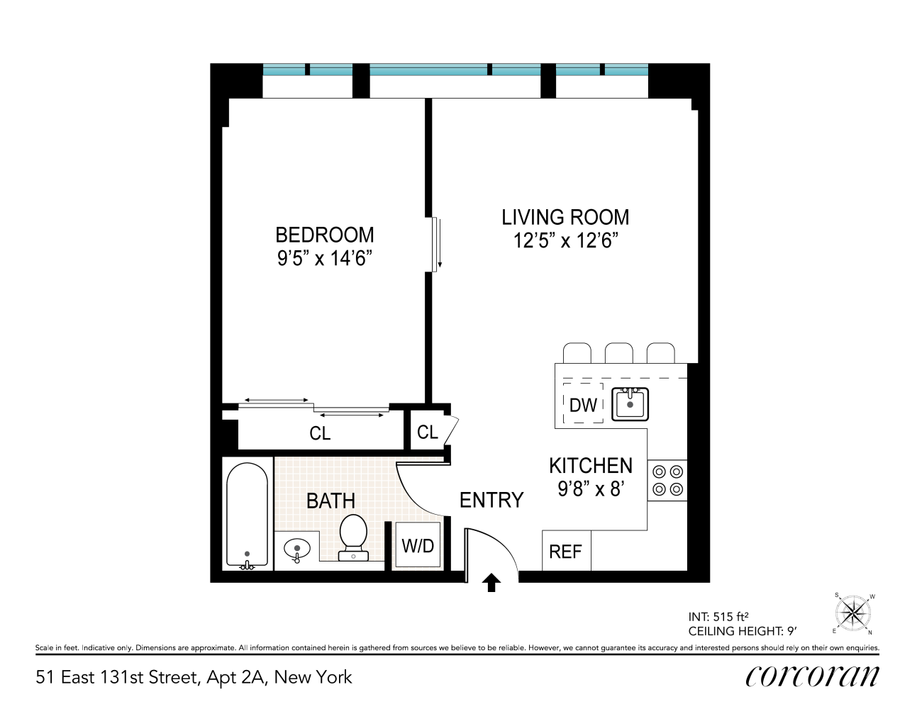 Floorplan for 51 East 131st Street, 2A