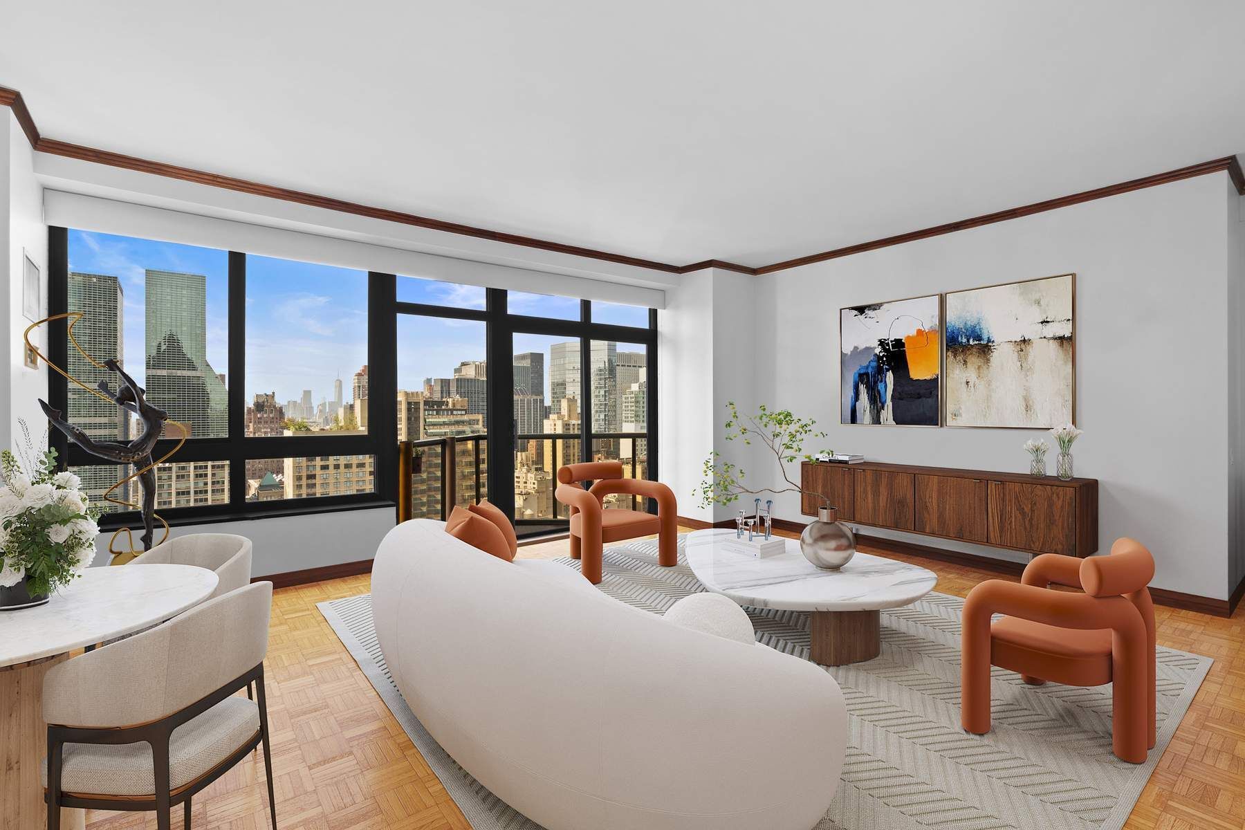 100 United Nations Plaza 37C, Turtle Bay, Midtown East, NYC - 2 Bedrooms  
2.5 Bathrooms  
5 Rooms - 