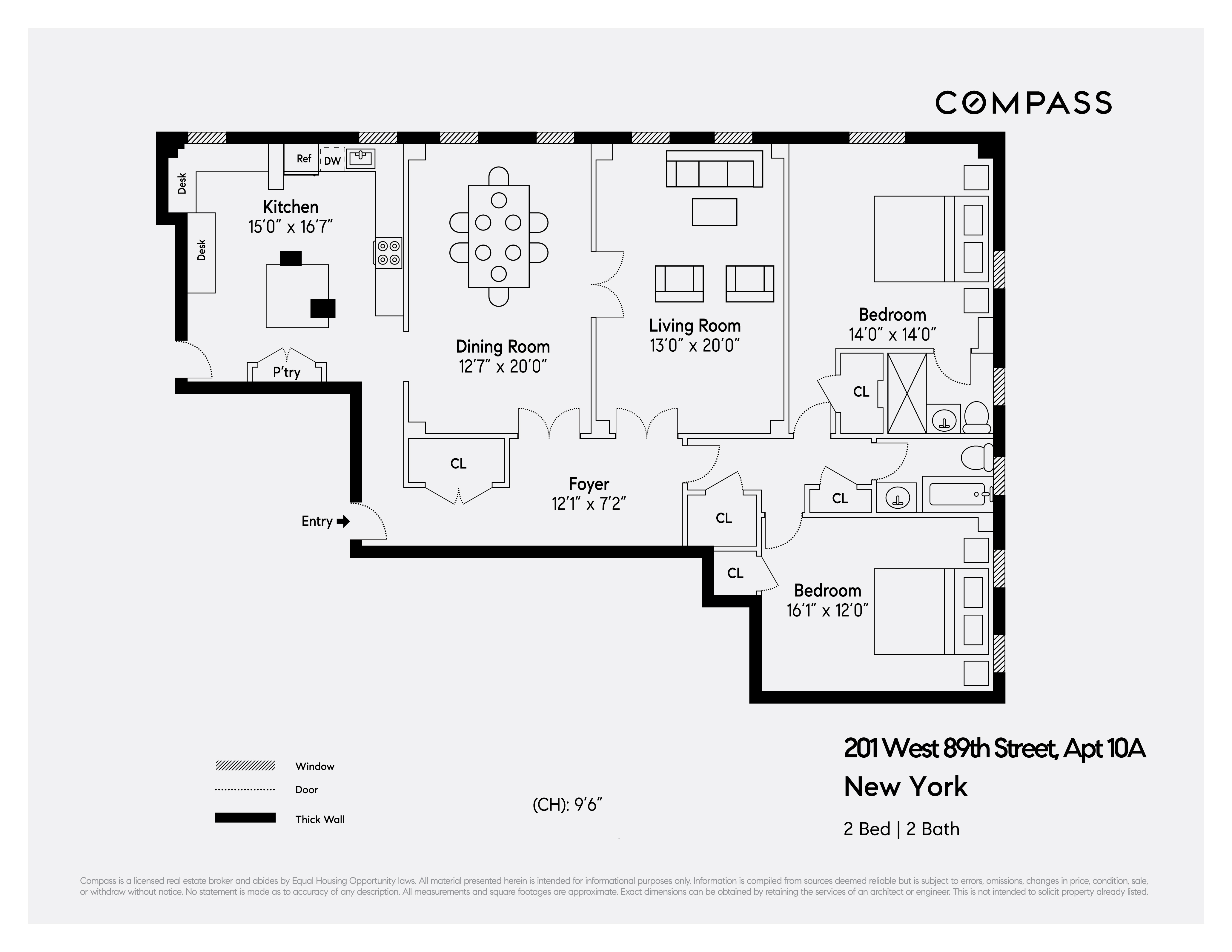 Floorplan for 201 West 89th Street, 10A