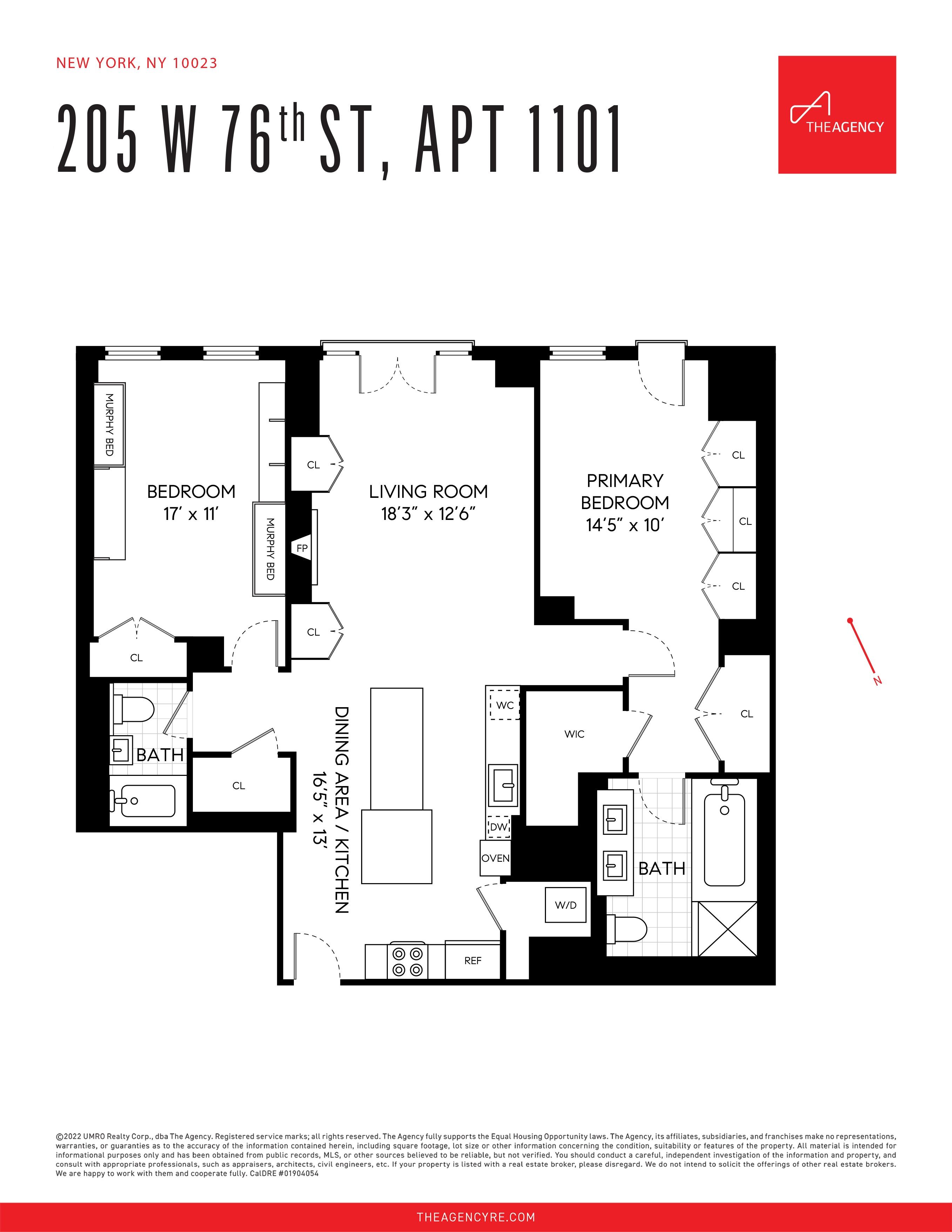Floorplan for 205 West 76th Street, 1101