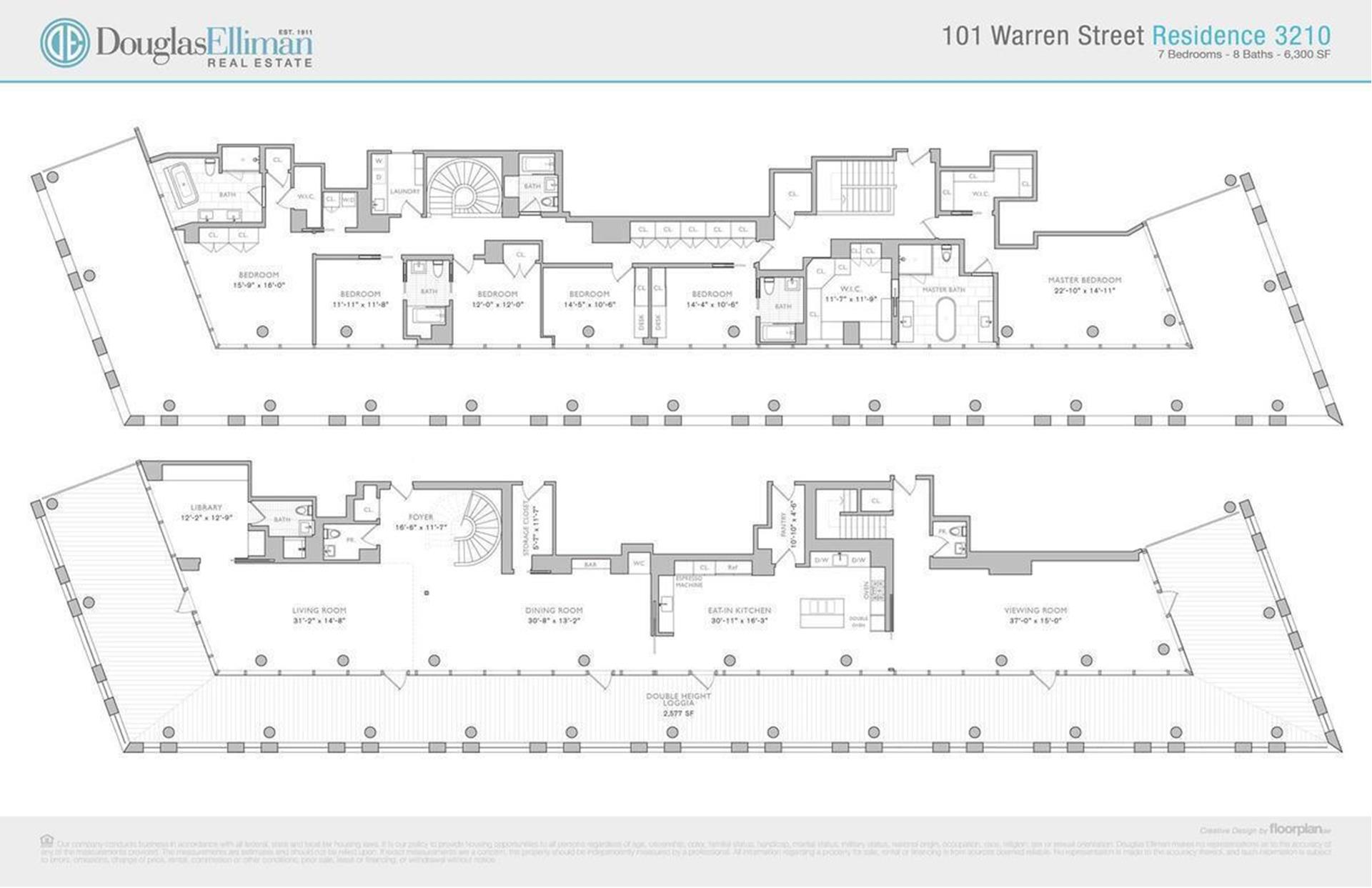 Floorplan for 101 Warren Street, 3210/3240