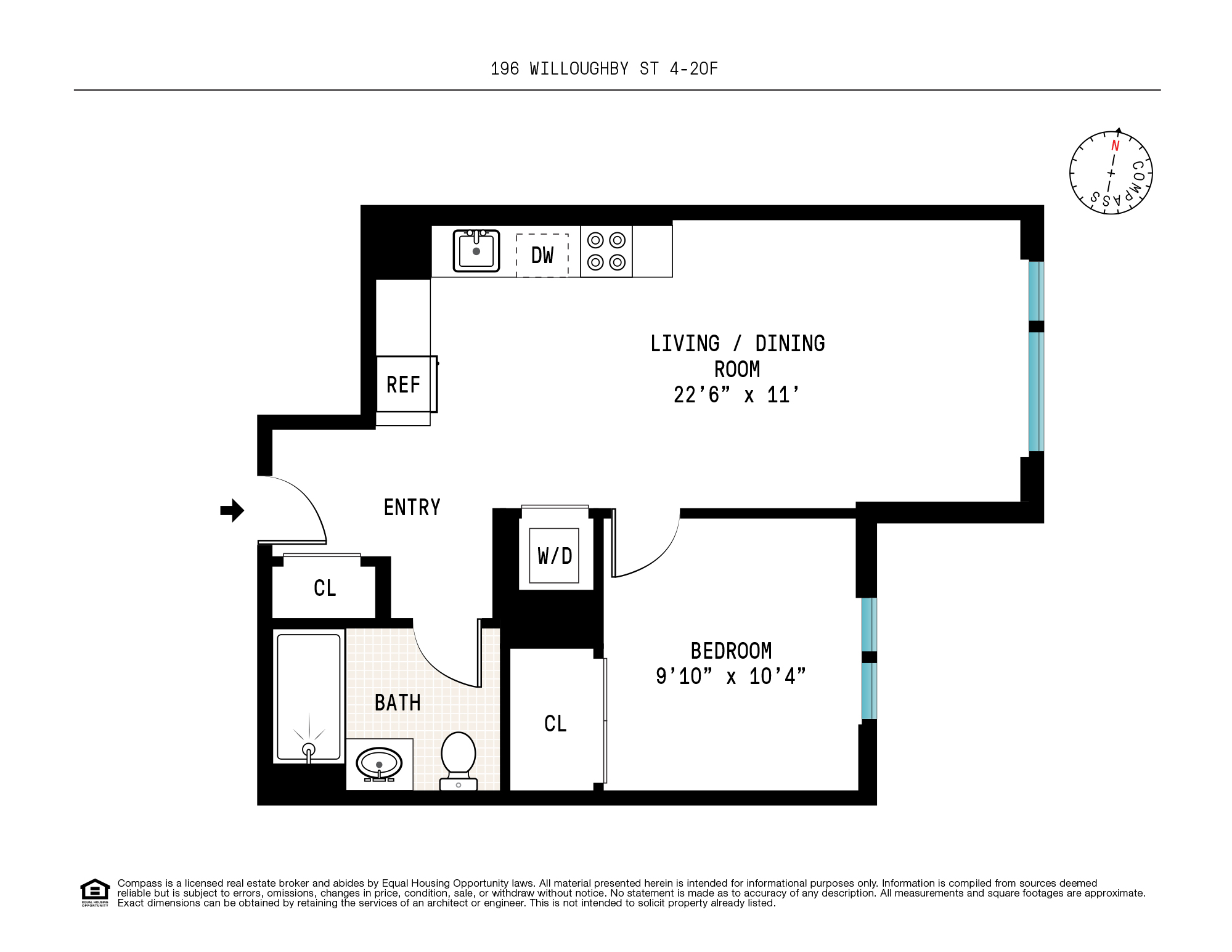 Floorplan for 196 Willoughby Street, 24F