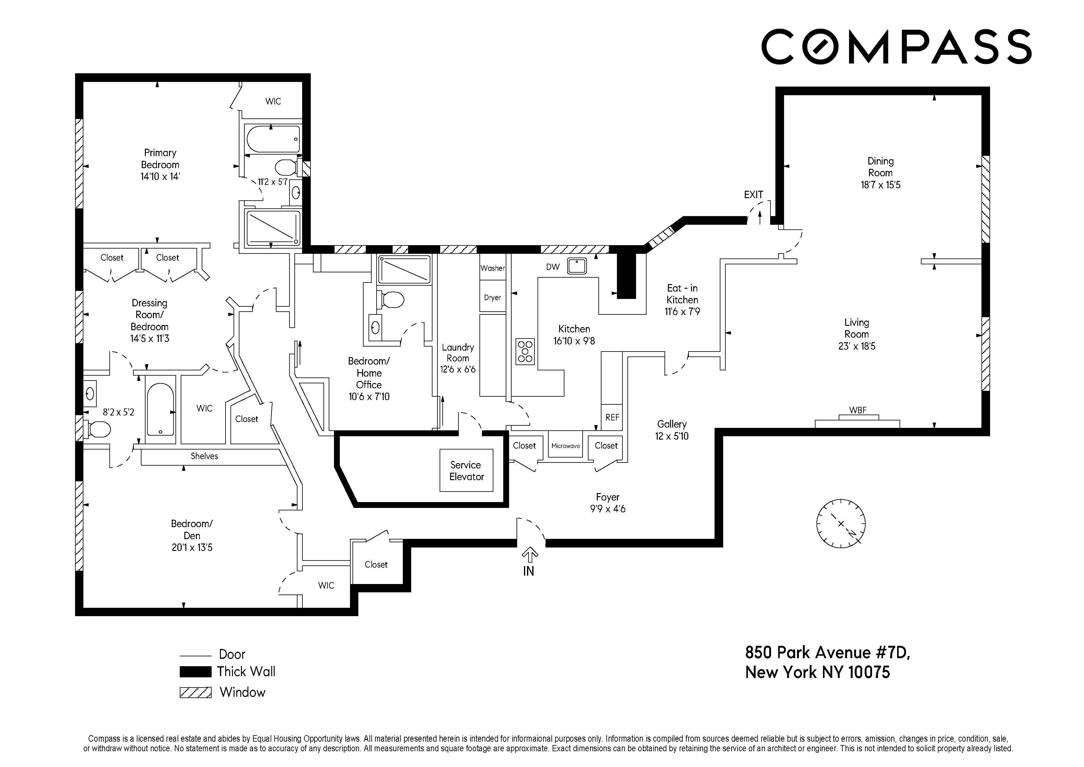 Floorplan for 850 Park Avenue, 7D