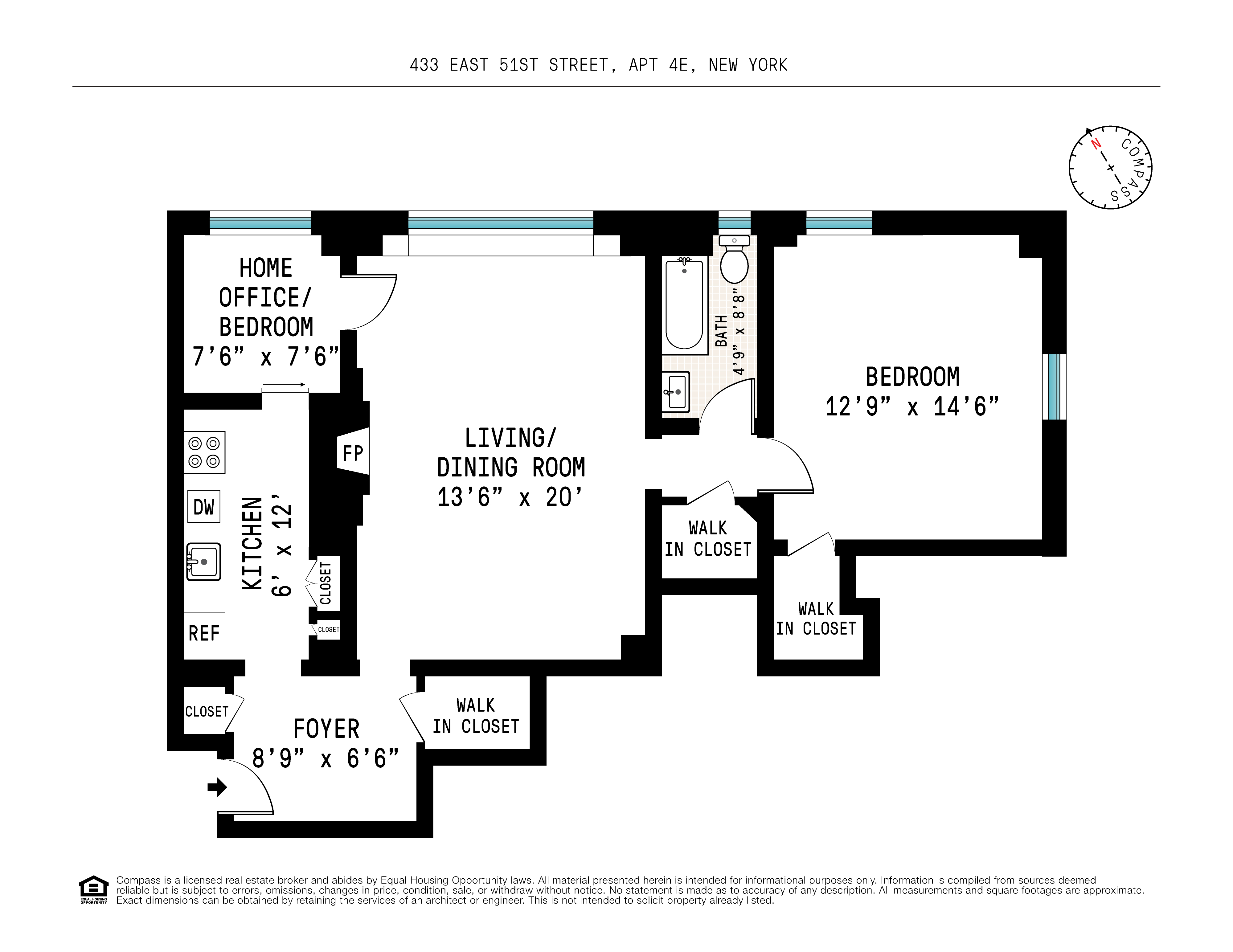 Floorplan for 433 East 51st Street, 4E