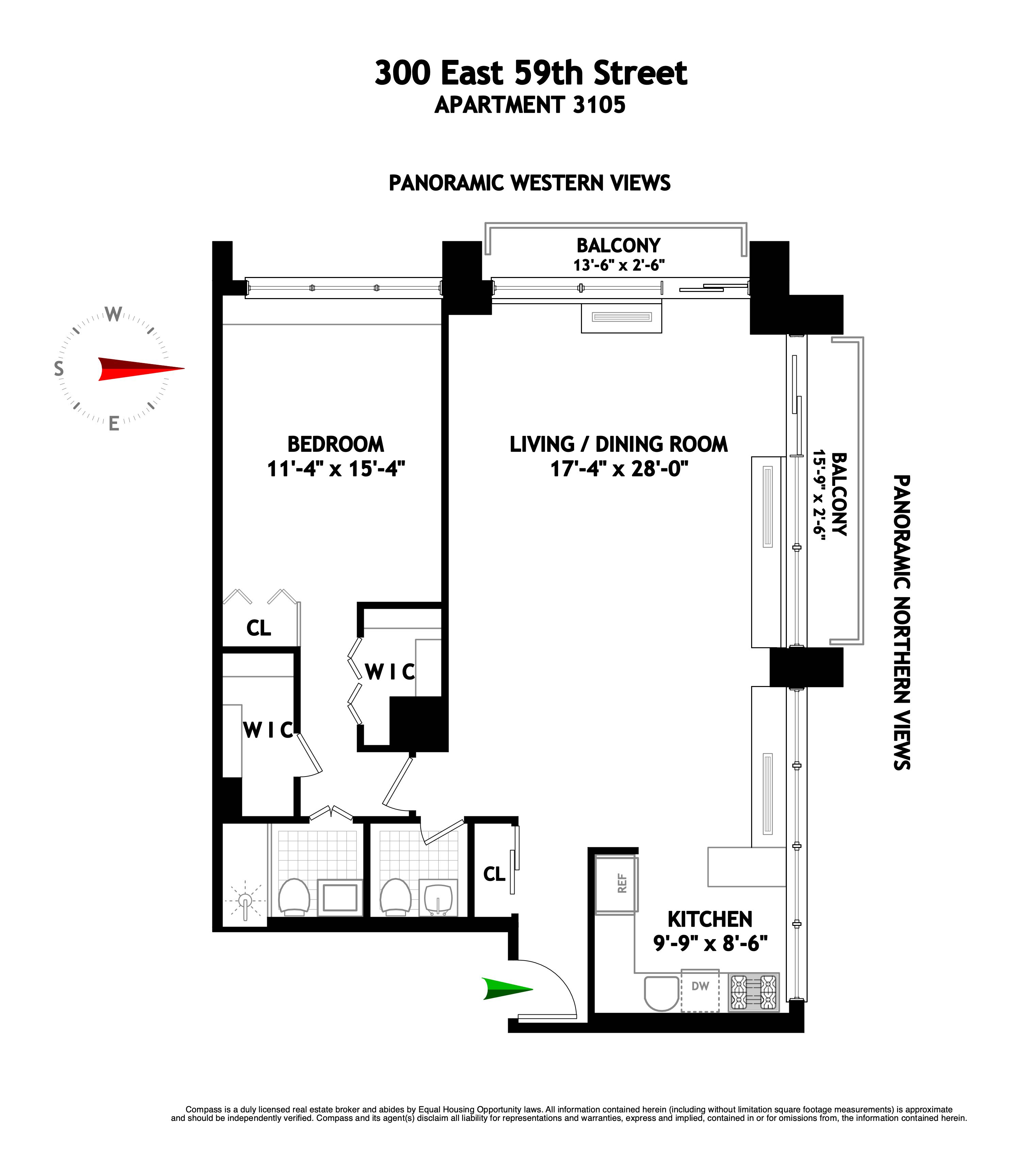 Floorplan for 300 East 59th Street, 3105