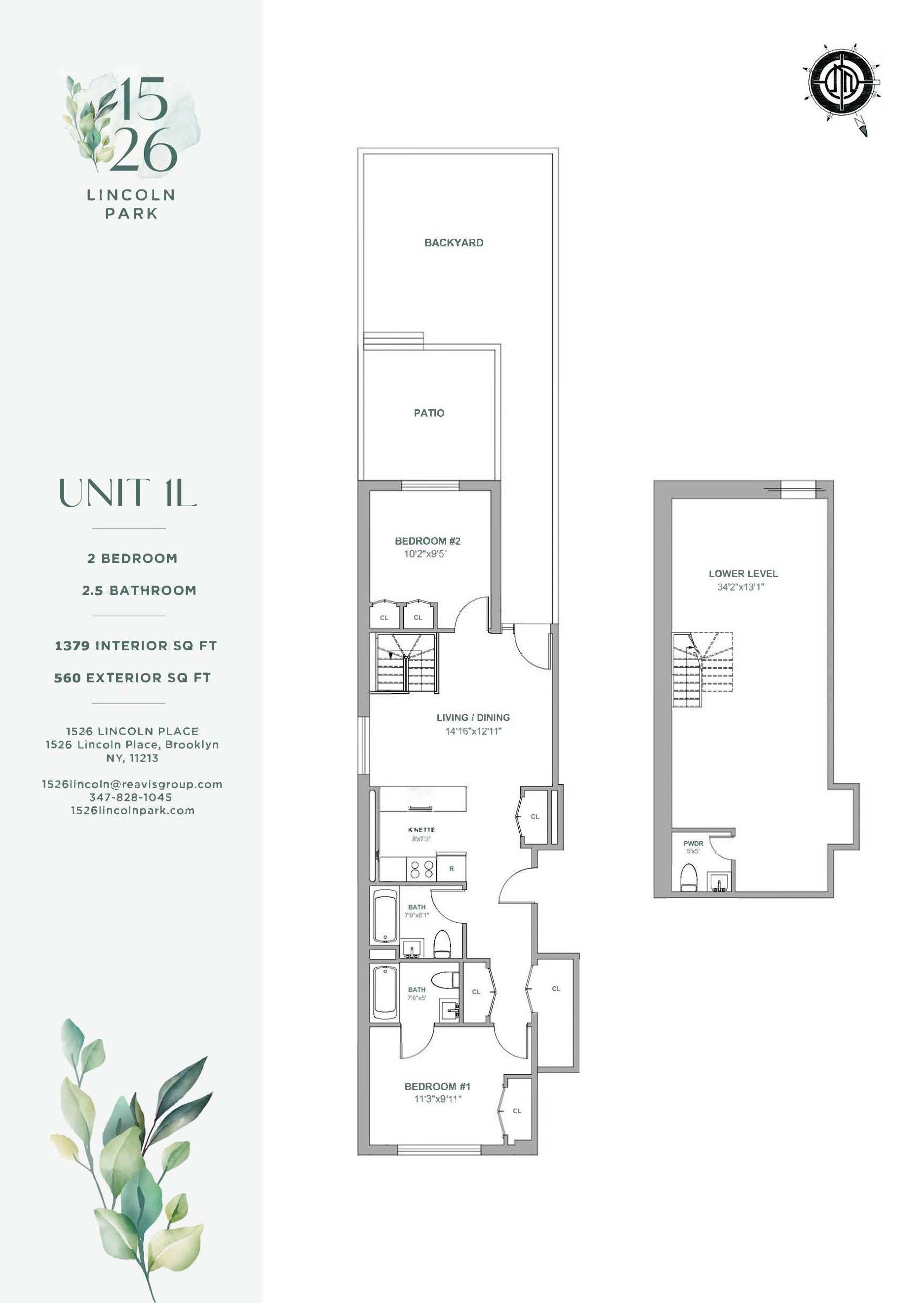 Floorplan for 1526 Lincoln Place, 1-L