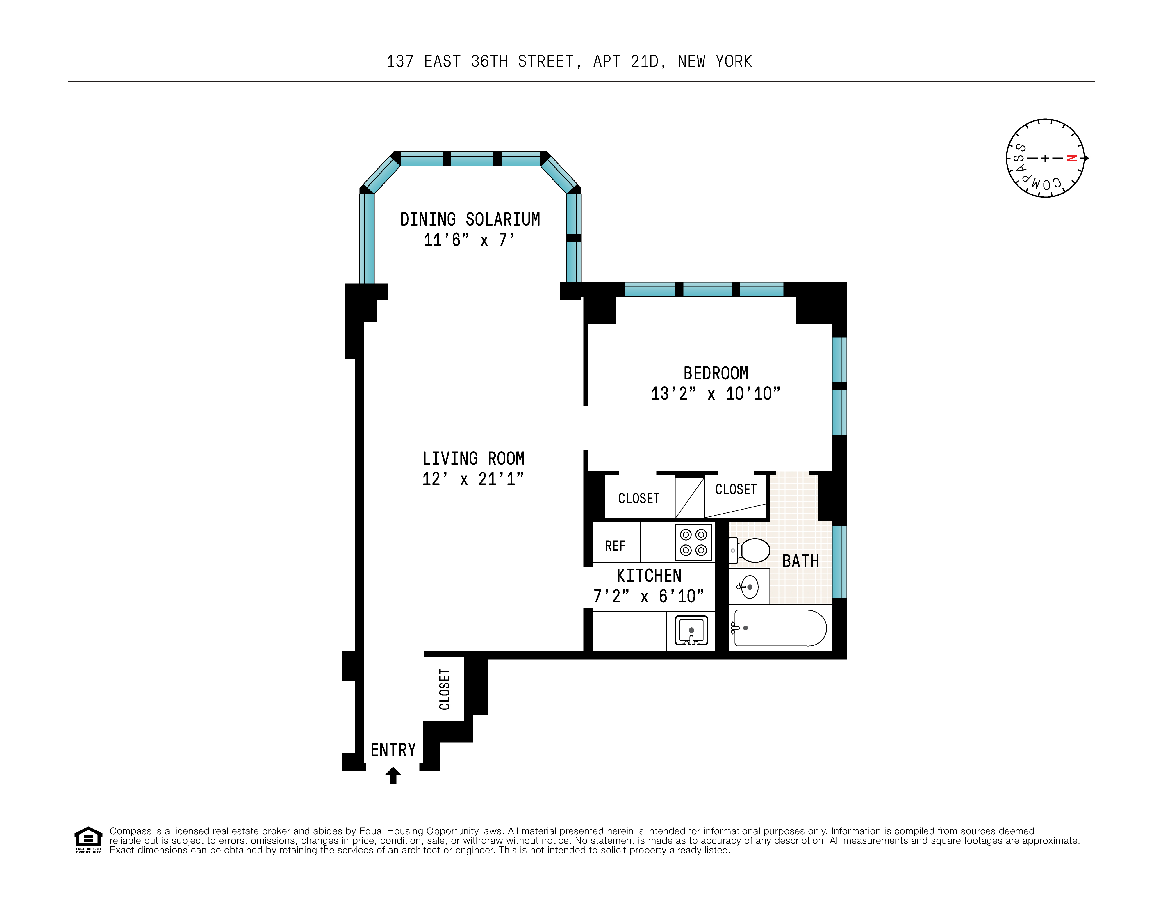 Floorplan for 137 East 36th Street, 21D