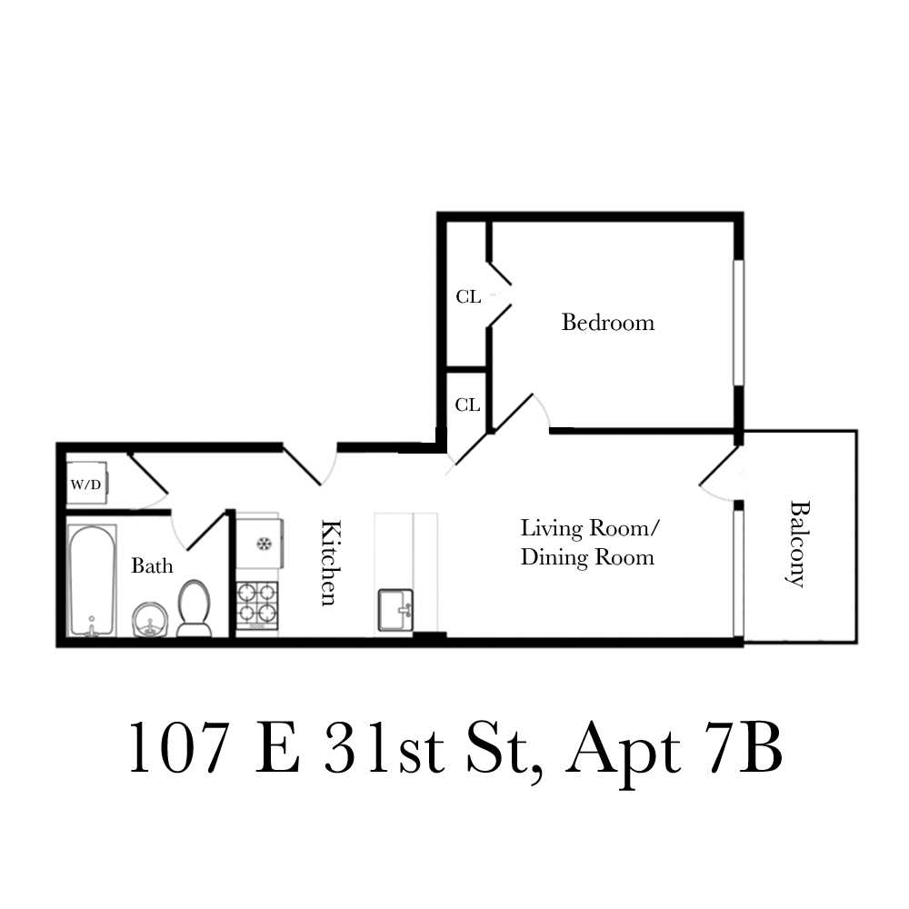 Floorplan for 107 East 31st Street, 7B