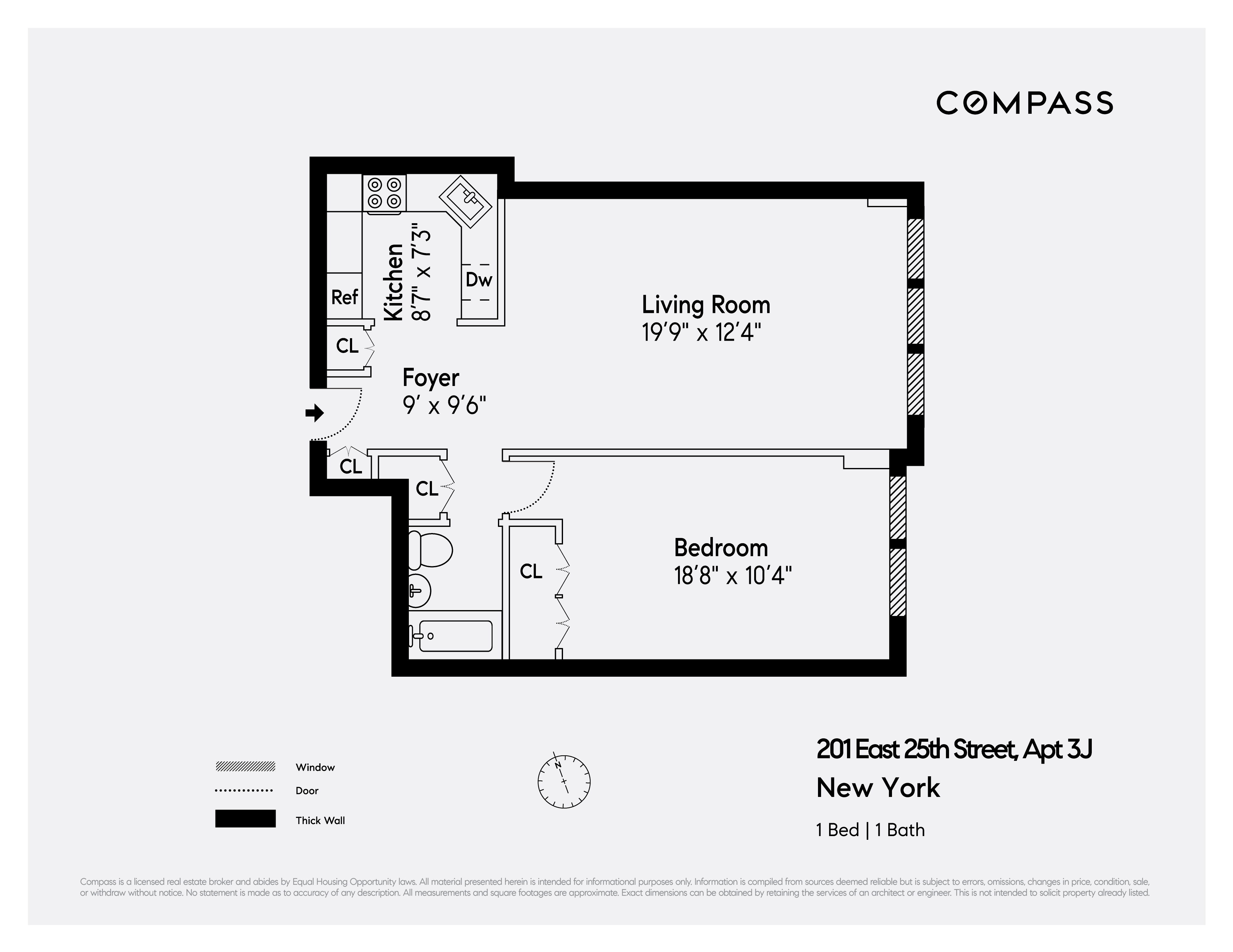 Floorplan for 201 East 25th Street, 3J