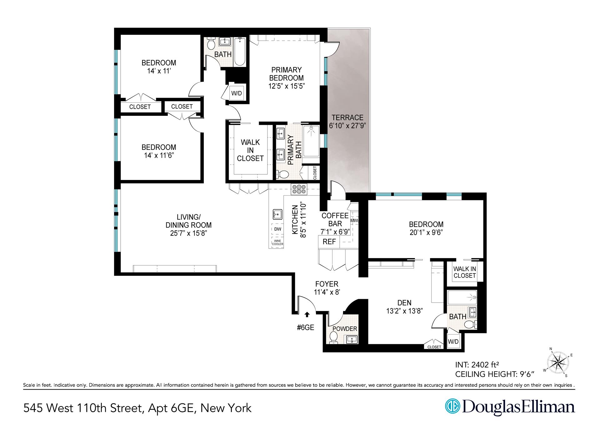 Floorplan for 545 West 110th Street, 6GE